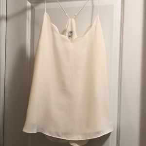 J Crew Cream (off white) Scalloped Tank